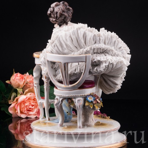 Балерина на кресле, кружевная, Volkstedt, Германия, до 1935 г