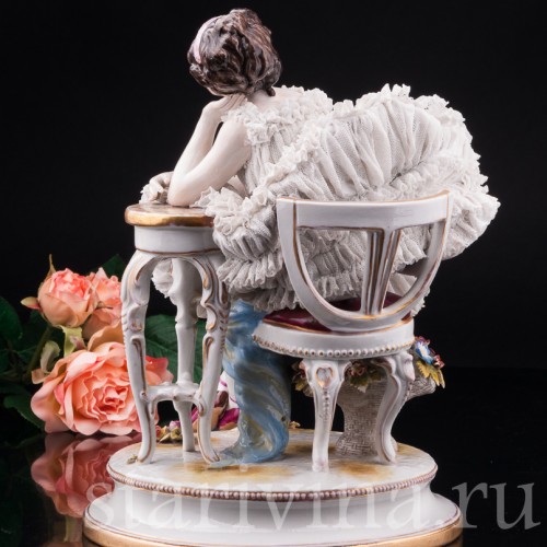 Балерина на кресле, кружевная, Volkstedt, Германия, до 1935 г