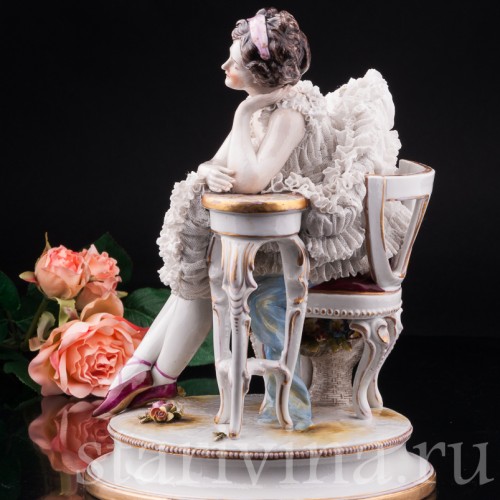 Балерина на кресле, кружевная, Volkstedt, Германия, до 1935 г