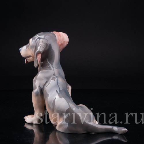 Фигурка собаки из фарфора Такса с завернутым ухом, Royal Copenhagen, Дания, вт. пол. 20 в.