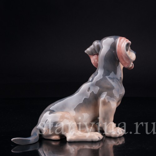 Фигурка собаки из фарфора Такса с завернутым ухом, Royal Copenhagen, Дания, вт. пол. 20 в.