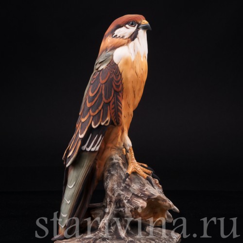 Статуэтка птицы из фарфора Сокол, Capodimonte, Италия, 1985 г.