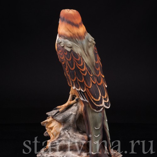 Статуэтка птицы из фарфора Сокол, Capodimonte, Италия, 1985 г.