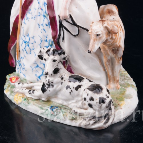 Фарфорвая статуэтка Дама с тростью и собаками, Karl Ens, Германия, 1920-30 гг.