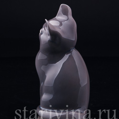 Серый кот с белой грудкой, Royal Copenhagen, Дания, 1960 гг