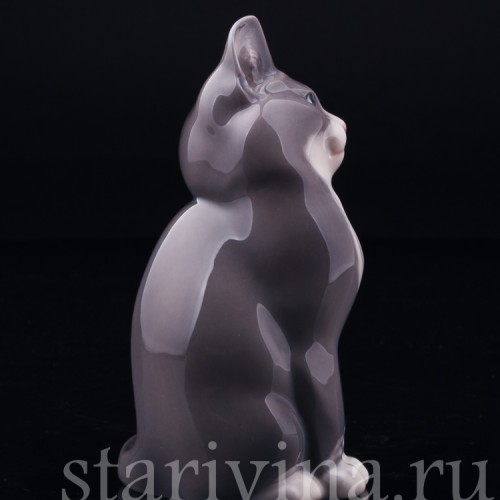 Серый кот с белой грудкой, Royal Copenhagen, Дания, 1960 гг
