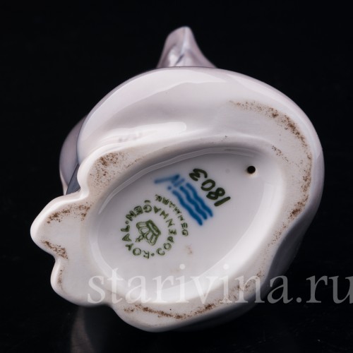 Серый кот с белой грудкой, Royal Copenhagen, Дания, 1960 гг