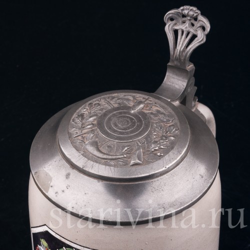 Старинная Кружка Общества Баварских стрелков, Steuler & Co, Германия, пер. пол. 20 в.