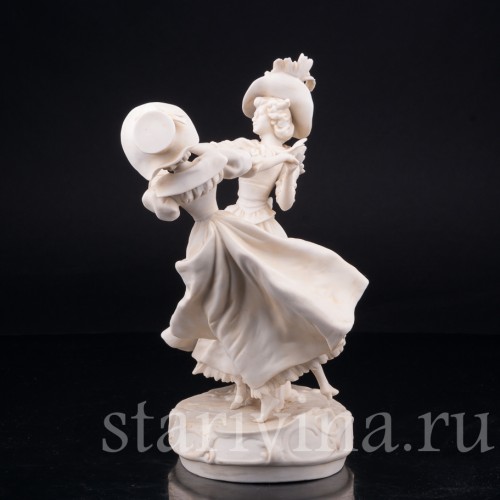 Старинная фарфорвая композиция "В вихре танца", танцующие девушки, Scheibe-Alsbach, Германия, 1925-45 гг.