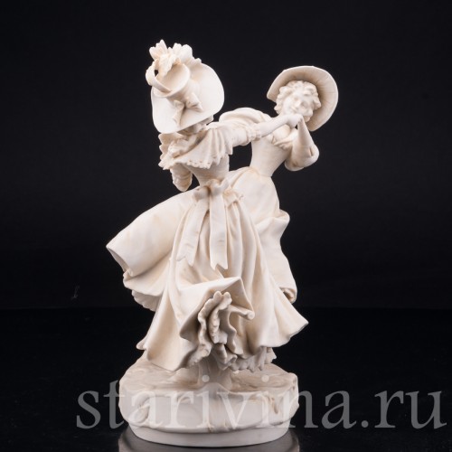 Старинная фарфорвая композиция "В вихре танца", танцующие девушки, Scheibe-Alsbach, Германия, 1925-45 гг.