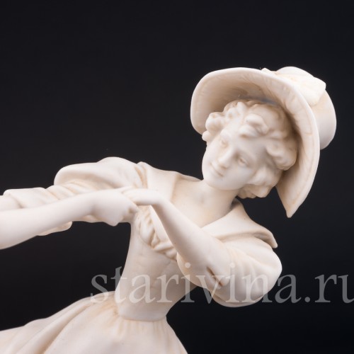 Старинная фарфорвая композиция "В вихре танца", танцующие девушки, Scheibe-Alsbach, Германия, 1925-45 гг.