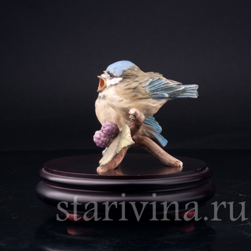 Фигурка птиц из фарфора Лазоревки на ежевике, Alka Kaiser, Германия, вт. пол. 20 в.