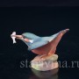 Фарфорвая статуэтка птицы Зимородок с рыбкой, Royal Worcester, Великобритания, сер. 20 в.