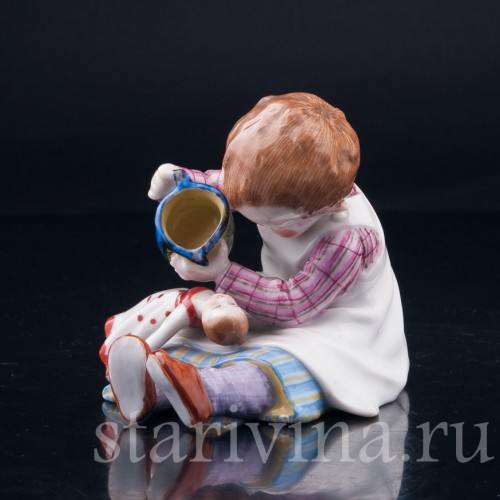 Девочка, поящая куклу, E. A. Muller, Германия, нач. 20 в