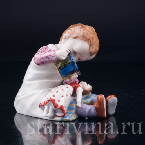 Девочка, поящая куклу, E. A. Muller, Германия, нач. 20 в