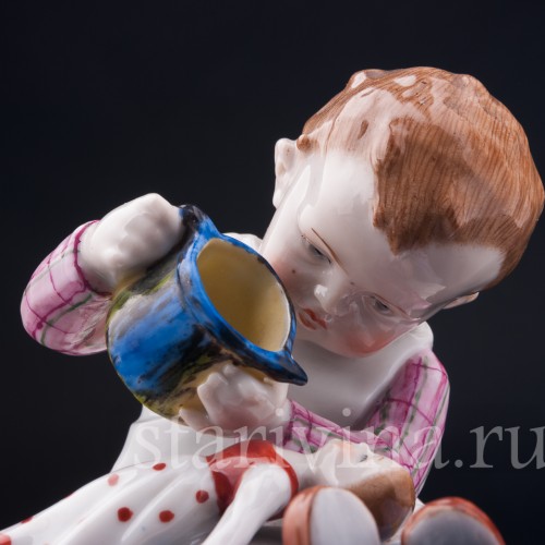 Девочка, поящая куклу, E. A. Muller, Германия, нач. 20 в