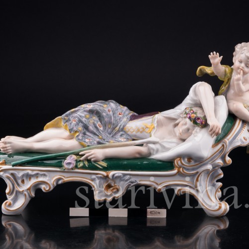 Статуэтка из фарфора Спящая девушка и амур, Karl Ens, Германия, кон. 19 - нач. 20 вв.