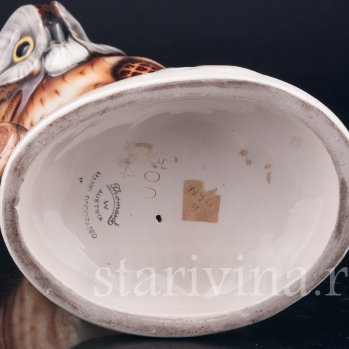 Статуэтка птицы  Сова, Tomasch Siendorf, Австрия, пер. пол. 20 в.