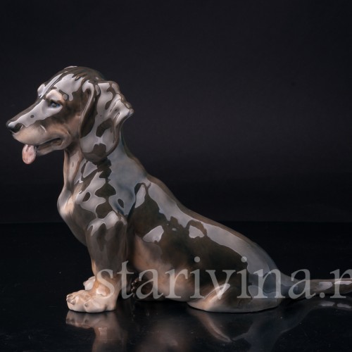 Фарфоровая статуэтка собаки Такса с завернутым ухом, Royal Copenhagen, Дания, 1963 г.