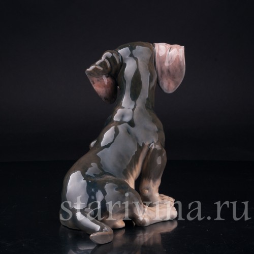 Фарфоровая статуэтка собаки Такса с завернутым ухом, Royal Copenhagen, Дания, 1963 г.