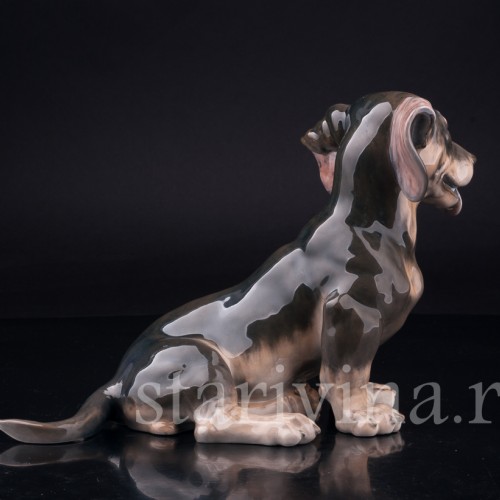 Фарфоровая статуэтка собаки Такса с завернутым ухом, Royal Copenhagen, Дания, 1963 г.