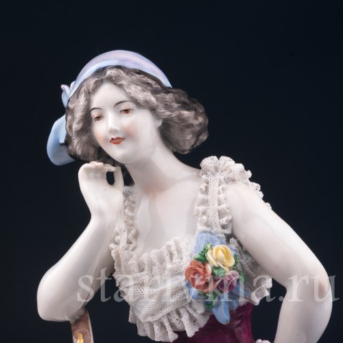 Анна Павлова в роли Китри, кружевная, Volkstedt, Германия, до 1935 г