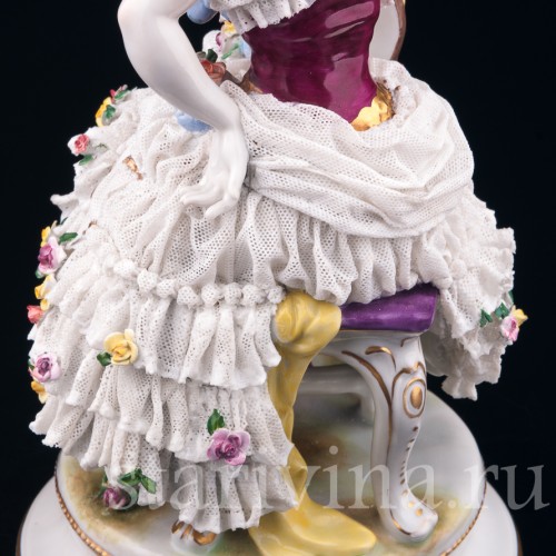 Анна Павлова в роли Китри, кружевная, Volkstedt, Германия, до 1935 г