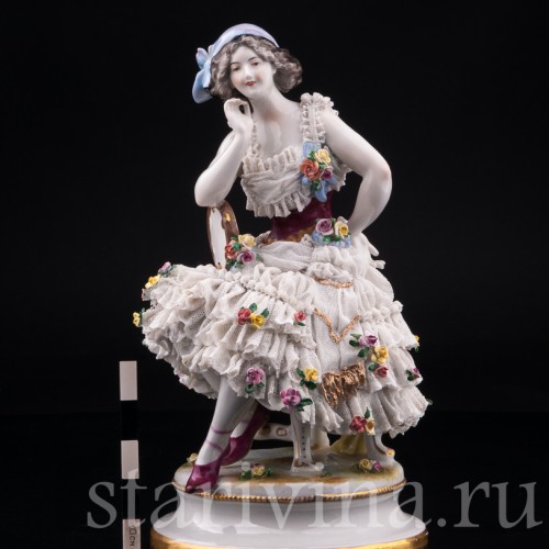 Анна Павлова в роли Китри, кружевная, Volkstedt, Германия, до 1935 г