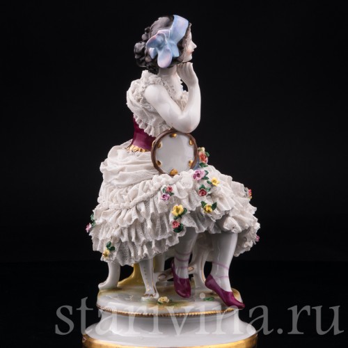 Анна Павлова в роли Китри, кружевная, Volkstedt, Германия, до 1935 г