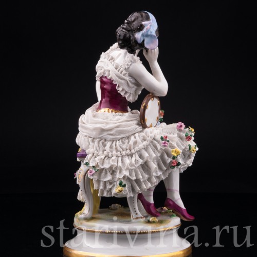 Анна Павлова в роли Китри, кружевная, Volkstedt, Германия, до 1935 г