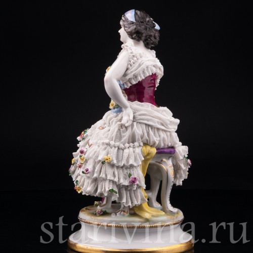 Анна Павлова в роли Китри, кружевная, Volkstedt, Германия, до 1935 г