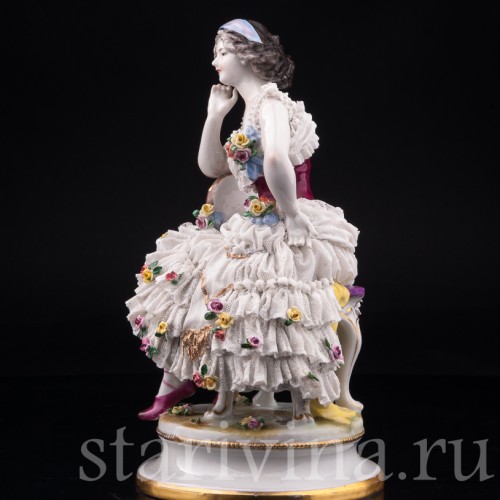 Анна Павлова в роли Китри, кружевная, Volkstedt, Германия, до 1935 г