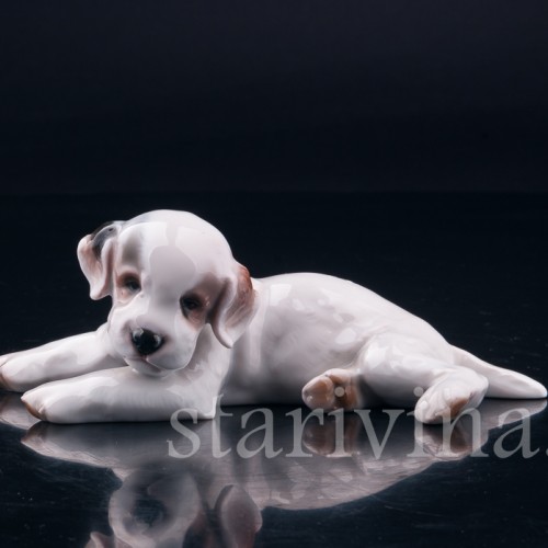 Фигурка собаки из фарфора Лежащий щенок, Rosenthal, Германия, 1928 г.