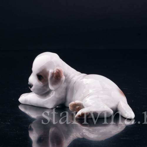 Фигурка собаки из фарфора Лежащий щенок, Rosenthal, Германия, 1928 г.
