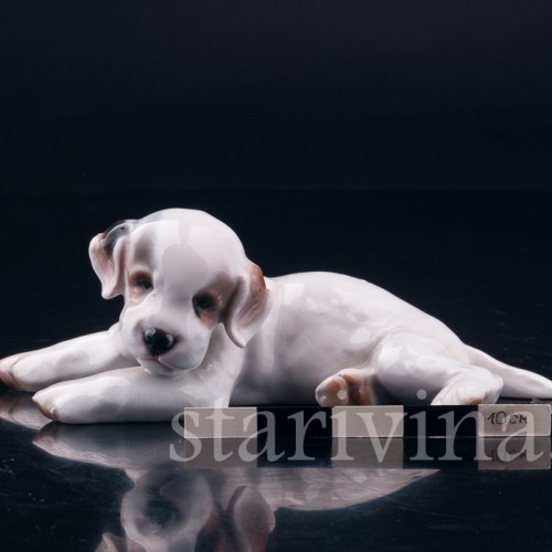 Фигурка собаки из фарфора Лежащий щенок, Rosenthal, Германия, 1928 г.