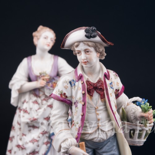 Садовники, пара с цветами, Dressel, Kister & Co, Германия, 1903-04 гг