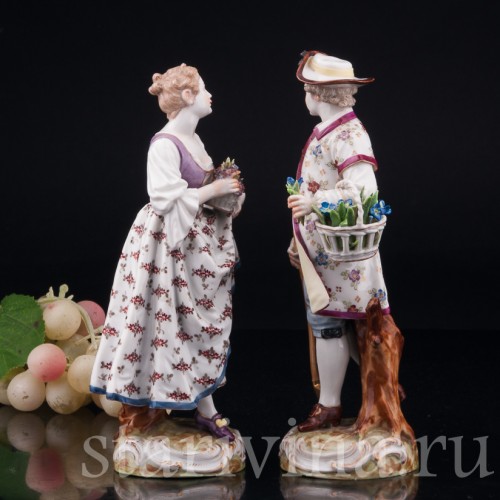 Садовники, пара с цветами, Dressel, Kister & Co, Германия, 1903-04 гг