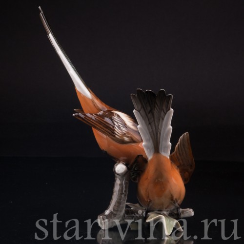 Статуэтка птиц из фарфора Длиннохвостые синицы, Hutschenreuther, Германия, вт. пол. 20 в.