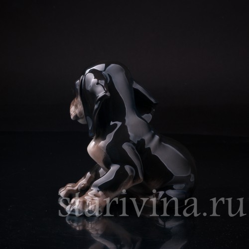 Щенок таксы черный, Rosenthal, Германия, 1950 гг