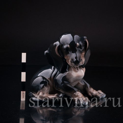 Щенок таксы черный, Rosenthal, Германия, 1950 гг