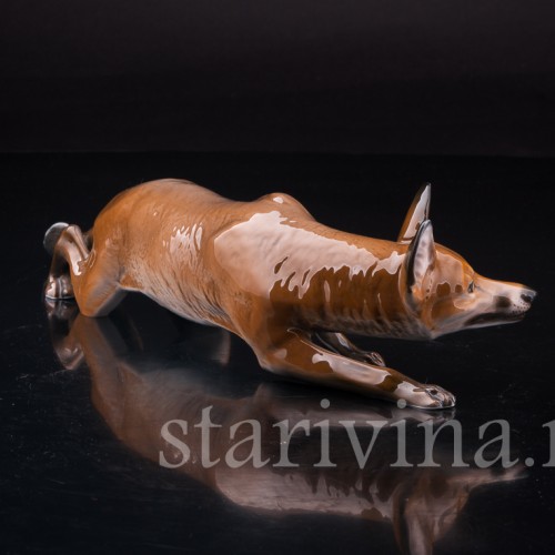 Фигурка из фарфора Крадущаяся лиса, Rosenthal, Германия, 1960 гг.