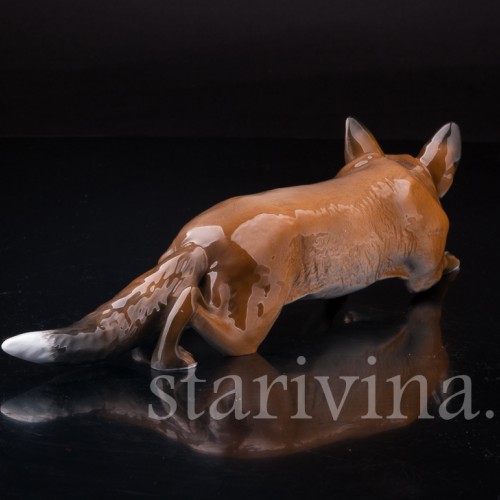Фигурка из фарфора Крадущаяся лиса, Rosenthal, Германия, 1960 гг.