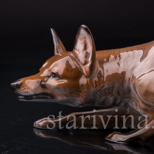 Фигурка из фарфора Крадущаяся лиса, Rosenthal, Германия, 1960 гг.