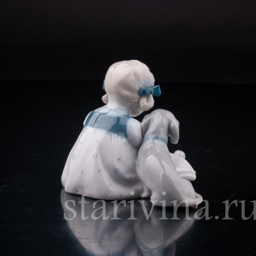 Девочка с собакой, читающие книжку, Pfeffer, Германия, 1900-34 гг