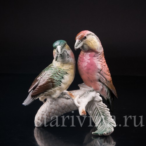 Два клеста на еловой ветке, Karl Ens, Германия, сер. 20 в