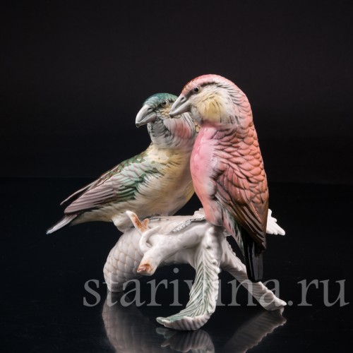 Два клеста на еловой ветке, Karl Ens, Германия, сер. 20 в