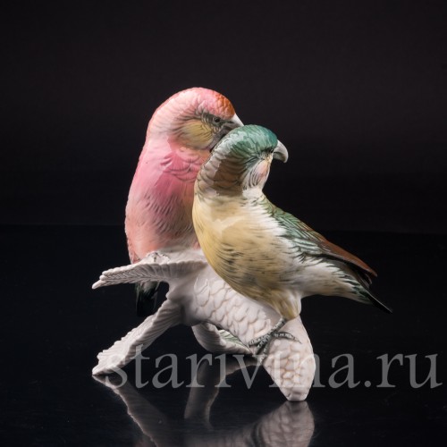 Два клеста на еловой ветке, Karl Ens, Германия, сер. 20 в