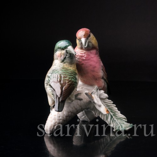 Два клеста на еловой ветке, Karl Ens, Германия, сер. 20 в