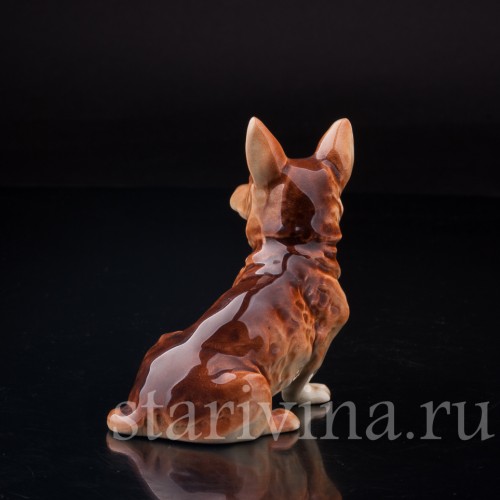 Статуэтка собаки из фарфора Вельш корги, Cortendorf, Германия, до 1973 г.