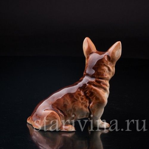 Статуэтка собаки из фарфора Вельш корги, Cortendorf, Германия, до 1973 г.